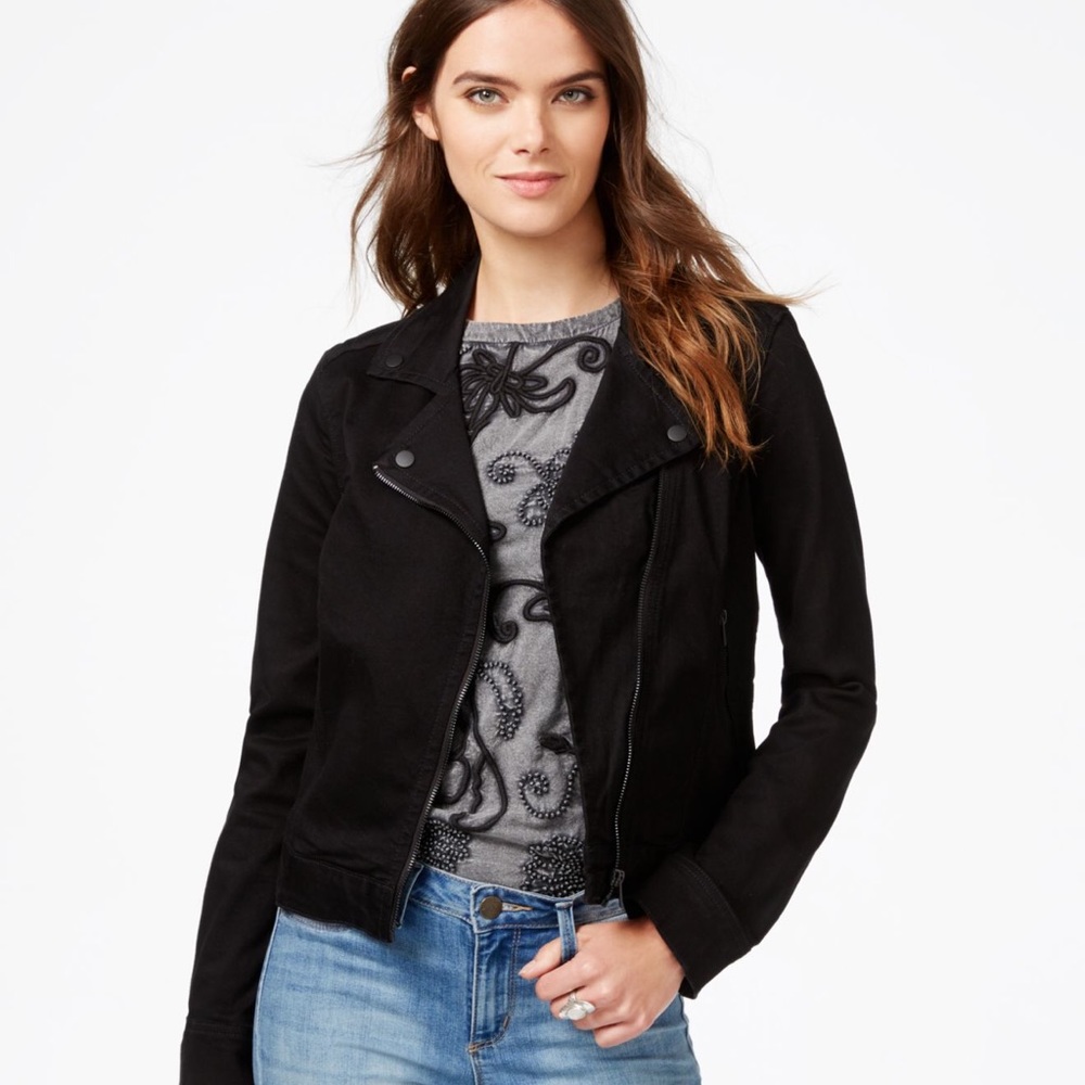 Lucky Brand denim moto jacket